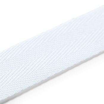 Cotton ribbon strong 20mm white 