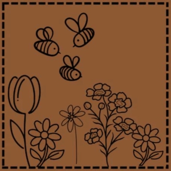 Bees and flowers | Iron-on Label
