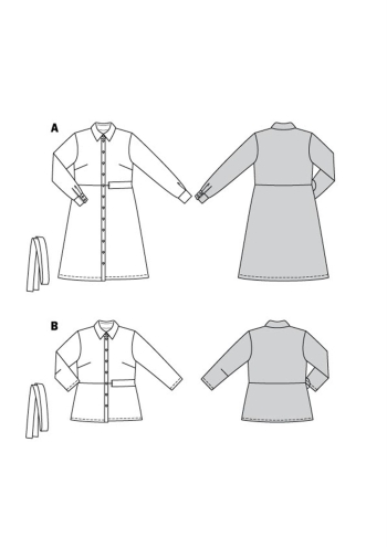 Hemdblusenkleid  + Bluse – Manschettenärmel | BURDA | Gr: 34-44 | Level: 3