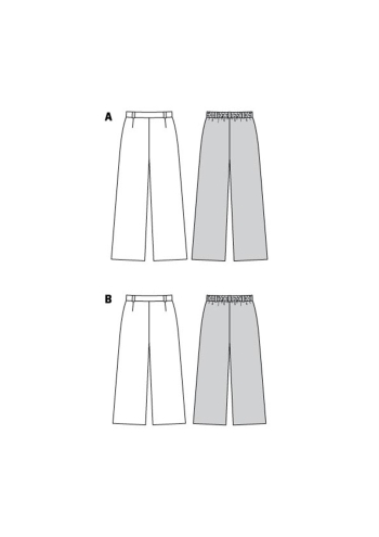 Hose – mit rückw. Gummidurchzug, weite Beine | BURDA | Gr: 34-44 | Level: 1