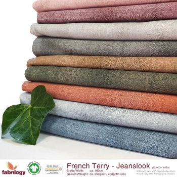 Jeanslook (French Terry) - GOTS 6.0 - schwarz/grau