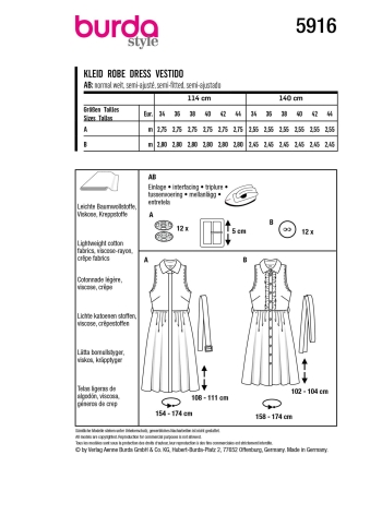 Kleid | BURDA | Gr: 34-44 | Level: 2