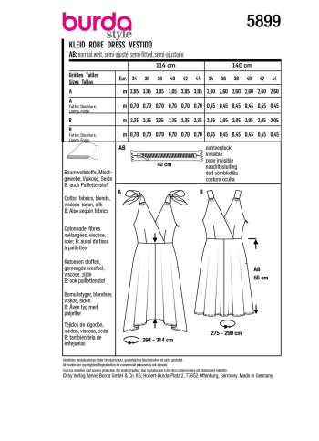 Kleid | BURDA | Gr: 34-44 | Level: 3