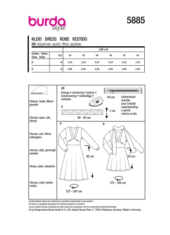 Kleid | BURDA | Gr: 34 - 44 | Level: 3