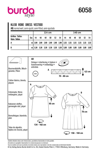 Kleid | BURDA | Gr: 44-54 | Level: 2