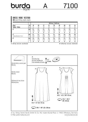 Kleid | BURDA | Gr: 44-60 | Level: 1