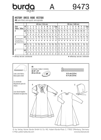 Kleid History | BURDA | Gr: 98-158 | Level: 2