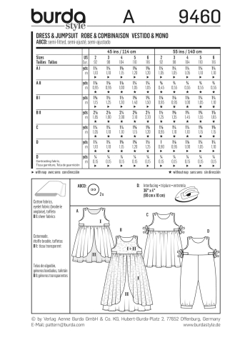 Kleid, Overall | BURDA | Gr: 92-116 | Level: 2