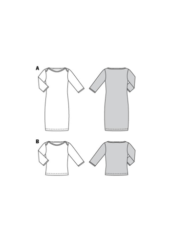 Kleid  + Shirt – U-Boot-Ausschnitt | BURDA | Gr: 34-44 | Level: 1