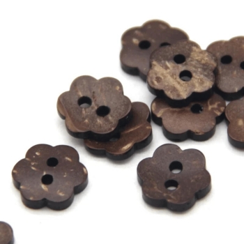 Buttons | Flowers | Wood | 11mm | brown