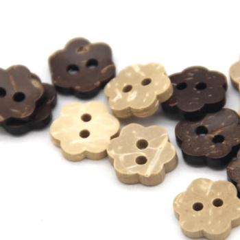 Buttons | Flowers | Wood | 11mm | various colors