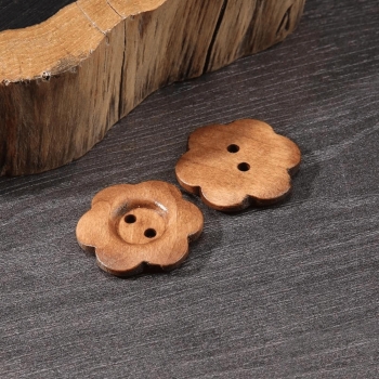 Buttons | flowers | wood | 25mm | various colors