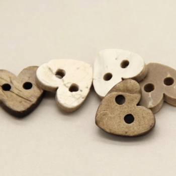 Buttons | Hearts | Wood | 11mm | beige