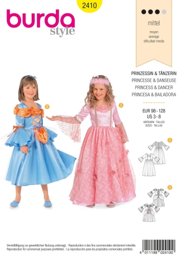 Prinzessin, Tänzerin | BURDA | Gr: 98 - 128 | Level: 2