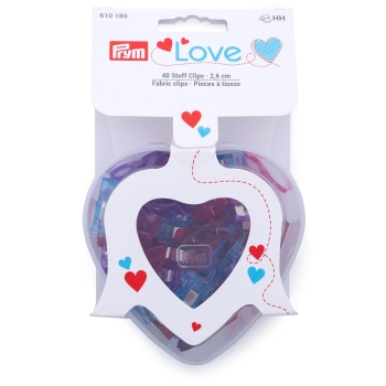 Prym Love Fabric Clips 2,6 cm Heart Box