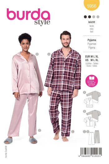 Pyjama UNISEX | BURDA | Gr: M, L, XL | Level: 2