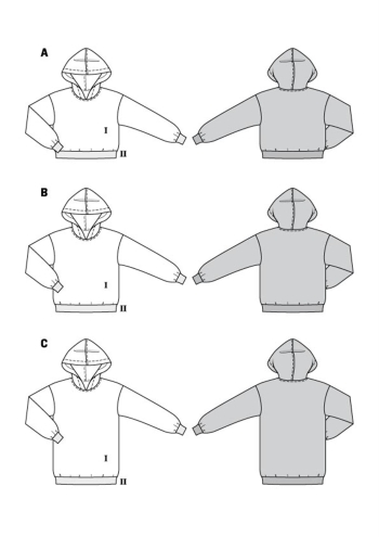 Sweater – Hoody in drei Längen | BURDA | Gr: 34-48 | Level: 1