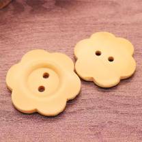 Buttons | flowers | wood | 25mm | beige