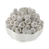 Metallperlen / Metallkugeln | Strass | 11mm | weiss