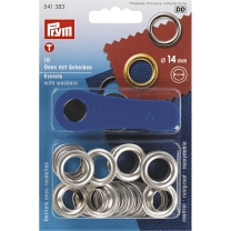 Eyelets and washers, 14.0 mm, silver-coloured