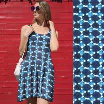 RESTSTÜCK | 120 cm | Indigo Waves (Viskose-Lycra) - ECO - blau