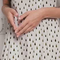 RESTSTÜCK | 70 cm | Falling Drops  (Popeline) - ECO - braun