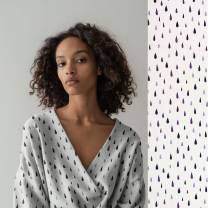 RESTSTÜCK | 70 cm | Falling Drops  (Popeline) - ECO - lila