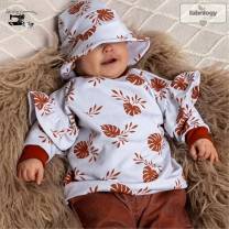 RESTSTÜCK | 70 cm | REMNANTS | 70 cm | Monstera deliciosa (French Terry) - GOTS- rust