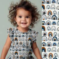 RESTSTÜCK | 70 cm | Mystic Rainbows  (Popeline) - ECO - blau