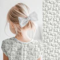 RESTSTÜCK | 70 cm | Sketchy Elephants (Popeline) - ECO - weiß