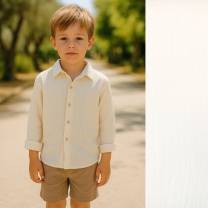 REMNANTS | 70 cm | Wave Whisper (Jacquard Musselin) - ECO - Natural