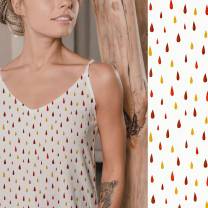 RESTSTÜCK | 80 cm | Falling Drops  (Popeline) - ECO - rot