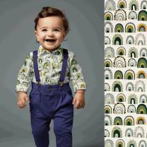 RESTSTÜCK | 80 cm | Mystic Rainbows  (Popeline) - ECO - grün