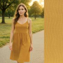 Wave Whisper (Jacquard Musselin) - ECO - Golden Sand 