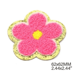 Patches | glitter | flower | 62mm | pink