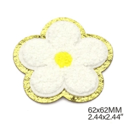 Patches | glitter | flower | 62mm | white