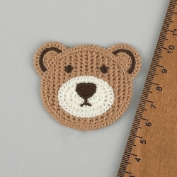 Patches | Embroidery | Bear head | 50x60mm | brown