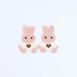 Patches | Embroidery | bunny | 40x60mm | oldpink