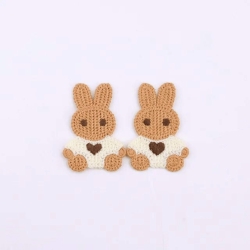 Patches | Embroidery | bunny | 40x60mm | brown