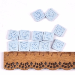 Patches | square | smile | 13.7mm | blue