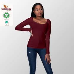 Bio Jersey - GOTS - dunkel-bordeaux