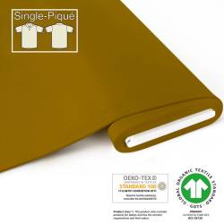 Organic Single-Piqué - GOTS - ochre