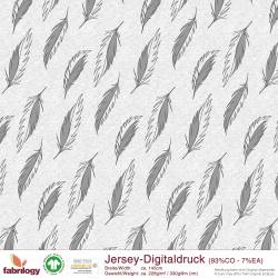 Feathers twisted - GOTS - grey