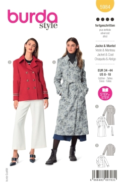 Kaban-Jacke + Trenchcoat | BURDA | Gr: 34-44 | Level: 4