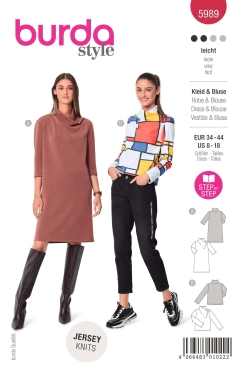 Kleid + Bluse – mit raffiniertem Stehkragen | BURDA | Gr: 34-44 | Level: 2