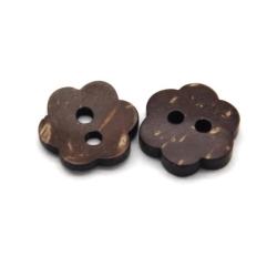 Buttons | Flowers | Wood | 11mm | brown
