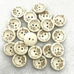 Buttons | Made with Love | wood | 20mm | beige