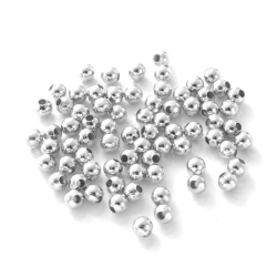 Metal Beads Round  / Spacer Beads | 10mm | white