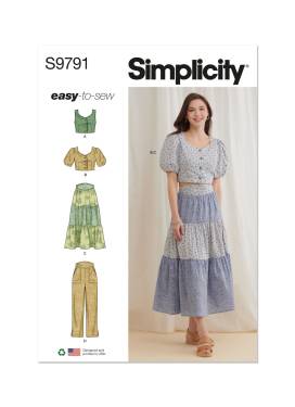 Misses' Tops, Skirt and Pants | Simplicity | 9791