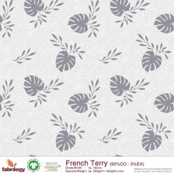 Monstera deliciosa (French Terry) - GOTS cert.- grey